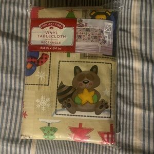 Vinyl Tablecloth Holiday Time 60x84 Rectangle